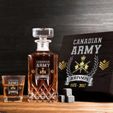 Personalized Canadian Army Rank Gold Custom Name & Time Decanter Set with Glasses Printed AHVQ241109
