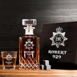 Personalized UK Police Logo Custom Name & ID Decanter Set with Glasses Printed QTLVA241116