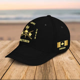 Personalized Canadian Veteran Branch Logo Custom Time & Name Black Cap Printed QTVQ241152