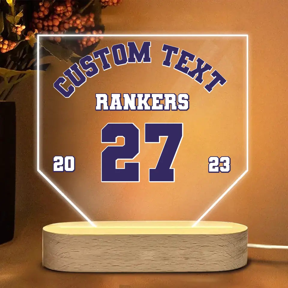 Personalized Your Text &  Name Number LED Night Light Acrylic LED Lamp Printed QTKH241174