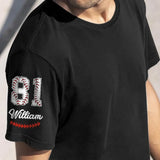 Personalized Baseball Player Custom Name & ID T-shirt Printed LVA241181