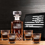 Personalized Canadian Veteran Logo Custom Name Decanter Set with Glasses Printed KVH241183