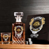 Personalized Australian Veteran Branch Logo Custom Name & Time Decanter Set with Glasses Printed AHVQ241192