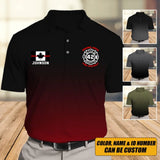 Personalized Canadian Firefighter Flag Thin Red Line Custom ID, Name & Department Polo Shirt Printed QTVQ241206