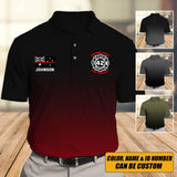 Personalized Australian Firefighter Flag Thin Red Line Custom ID, Name & Department Polo Shirt Printed QTVQ241206