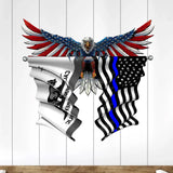 Personalized US State Flag Eagle Shape Metal Sign Printed KVH241219