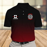 Personalized Canadian Firefighter Flag Thin Red Line Custom ID, Name & Department Polo Shirt Printed QTVQ241206
