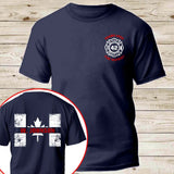 Personalized Canadian Firefighter Canada Flag Custom Name, ID & Department T-shirt Printed VQ241221
