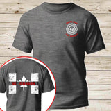 Personalized Canadian Firefighter Canada Flag Custom Name, ID & Department T-shirt Printed VQ241221