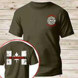 Personalized Canadian Firefighter Canada Flag Custom Name, ID & Department T-shirt Printed VQ241221
