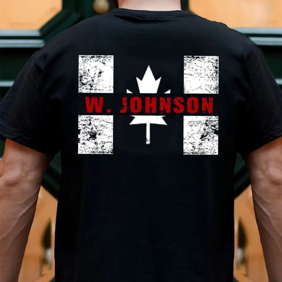 Personalized Canadian Firefighter Canada Flag Custom Name, ID & Department T-shirt Printed VQ241221