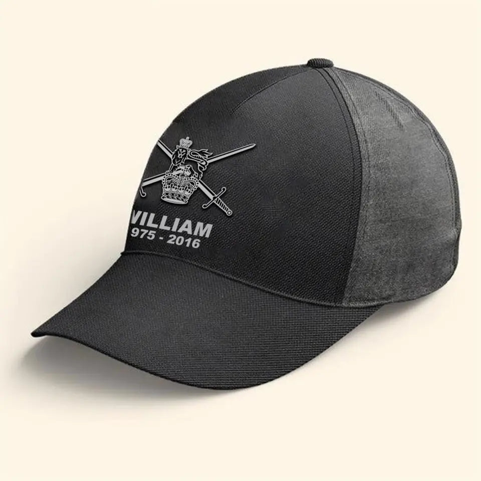 Personalized UK Veteran Branch Logo Custom Name & Time Cap 3D Printed VQ241216