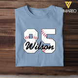 Personalized Baseball Player Custom Name & ID T-shirt Printed QTVA241235