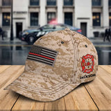 Personalized US Firefighter Flag Custom Name Cap 3D Printed QTKH241291