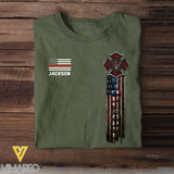 Personalized US Firefighter Flag Tshirt 2D Printed QTKH241288