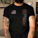Personalized US Firefighter Flag Tshirt 2D Printed QTKH241288