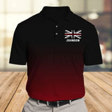 Personalized UK Firefighter Flag Thin Red Line Custom Name Polo Shirt Printed QTVQ241305