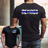 Personalized Retired US Police Flag Custom Name T-shirt Printed HN241302