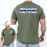 Personalized Retired US Police Flag Custom Name T-shirt Printed HN241302