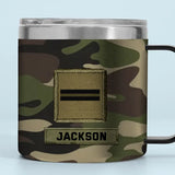 Personalized French Veteran Rank Camo Custom Name Coffee Cup 3D 12oz Printed KVH241324