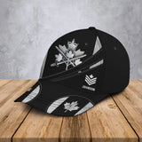 Personalized Canadian Army Logo Canadian Rank Custom Name Cap 3D Printed AHVA241334