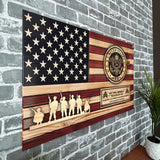 Personalized US Military Logo Custom Rank & Name Canvas Printed QTVA241261