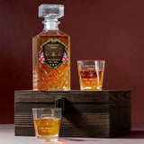 Personalized UK Veteran Branch Logo Rank Gold Custom Name Decanter Set with Glasses printed AHVA241366