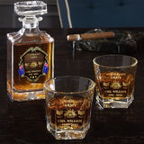 Personalized Australian Veteran Branch Logo Rank Gold Custom Name Decanter Set with Glasses printed AHVA241366