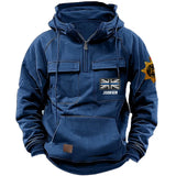 Personalized UK Police Branch Logo UK Police Flag Custom Name American Retro Hooded Sweatshirt Printed LVA241405