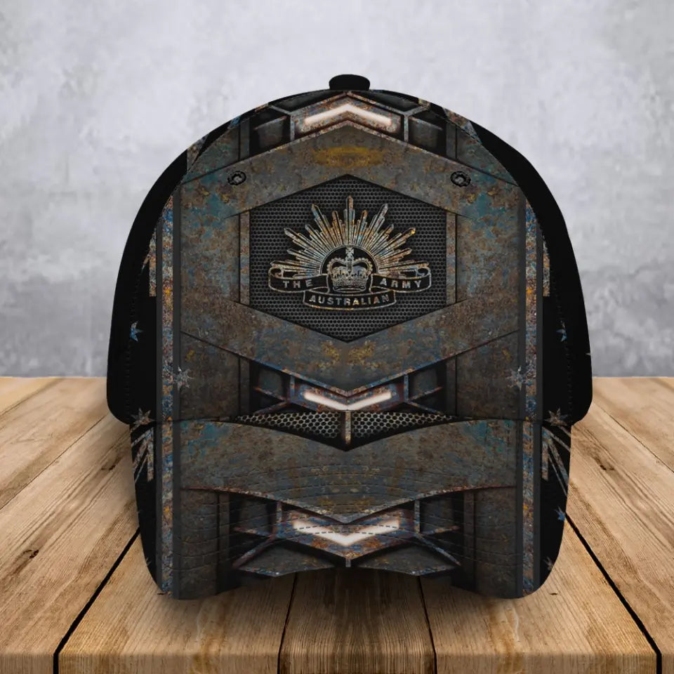 Personalized Australian Veteran Logo Custom Name & Time Cap 3D Printed AHVA241401