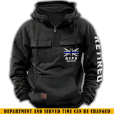 Personalized Retired UK Police Department Custom Time American Retro Hooded Sweatshirt Printed KVH241440