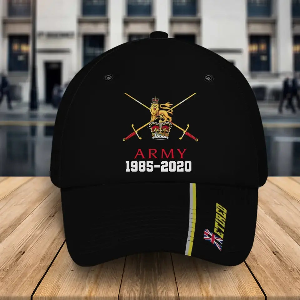 Personalized Retired UK Veteran Branch Logo Custom Service Time Cap 3D Printed QTKH241445