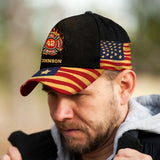Personalized US Firefighter Logo Custom Name Cap 3D Printed VQ241463