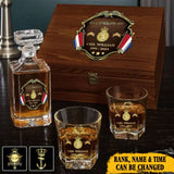 Personalized Netherlands Army Logo Rank Gold Custom Name & Time Decanter Set With Glasses Printed AHVA241480