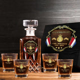 Personalized Netherlands Army Logo Rank Gold Custom Name & Time Decanter Set With Glasses Printed AHVA241480