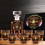 Personalized Netherlands Army Logo Rank Gold Custom Name & Time Decanter Set With Glasses Printed AHVA241480