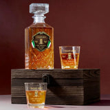 Personalized Italian Veteran Army Logo Rank Gold Custom Name & Time Decanter Set With Glasses Printed AHVA241480