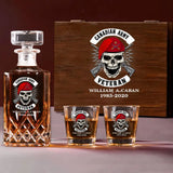 Personalized Canadian Veteran Skull Logo Custom Name & Time Decanter Set With Glasses Printed AHVA241491