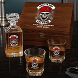 Personalized Canadian Veteran Skull Logo Custom Name & Time Decanter Set With Glasses Printed AHVA241491