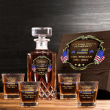 Personalized US Police Department Custom Name, Rank & Time Decanter Set With Glasses Printed AHVA241495