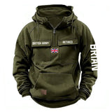 Personalized UK Army Veteran Custom Name France Flag American Retro Hooded Sweatshirt Printed QTVA241509