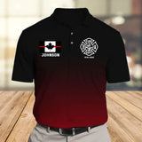 Personalized Canadian Firefighter Flag Thin Red Line Custom Name Polo Shirt Printed QTVQ241511