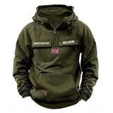 Personalized UK Flag UK Firefighter Custom Name American Retro Hooded Sweatshirt Printed QTKH241514
