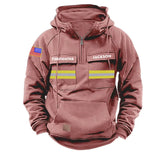 Personalized US Firefighter Canada Flag American Retro Hooded Sweatshirt Printed QTKH241519