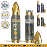 Personalized Don't Ever Think That The Reason I Am Peaceful Í Because I Forgot How To Be Violent US Police Custom Rank, Name & Department Bullet Tumbler Printed AHHN241527