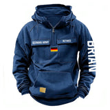 Personalized German Army Veteran Custom Name American Retro Hooded Sweatshirt Printed QTVA241542