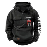 Personalized Spartan Helmet Canadian Veteran Custom Name American Retro Hooded Sweatshirt Printed QTKH241563