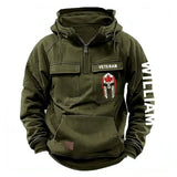Personalized Spartan Helmet Canadian Veteran Custom Name American Retro Hooded Sweatshirt Printed QTKH241563