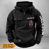 Personalized Spartan Helmet US Veteran Custom Name American Retro Hooded Sweatshirt Printed QTKH241563