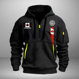Personalized Canadian Firefighter Flag Custom Name Quarter Zip Hoodie 2D Printed QTVQ241568